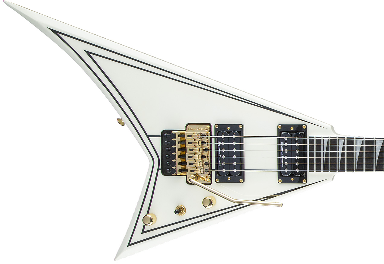 Jackson Rhoads Rr3 Pro 2h Seymour Duncan Fr Eb - Ivory With Black Pinstripes - Metal electric guitar - Variation 2