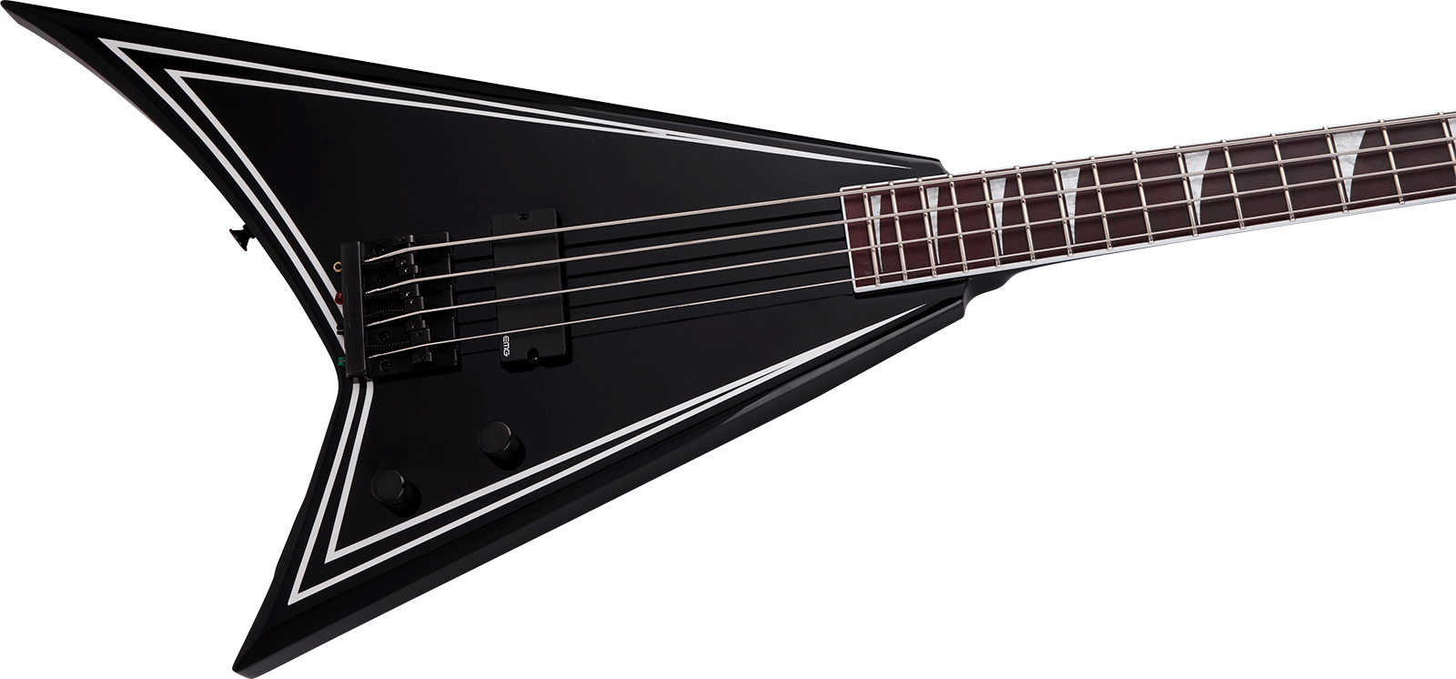 Jackson Rhoads Rrb Iv X-series Bass Active Emg Ama - Black With White Pinstripe - Solid body electric bass - Variation 2