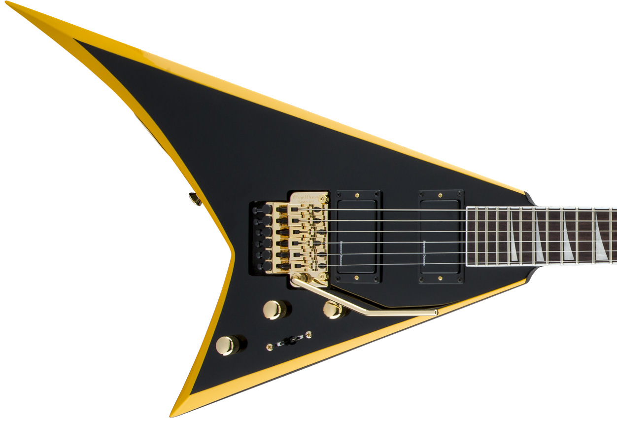 Jackson Rhoads Rrx24 2h Seymour Duncan Fr Lau - Black With Yellow Bevels - Metal electric guitar - Variation 2