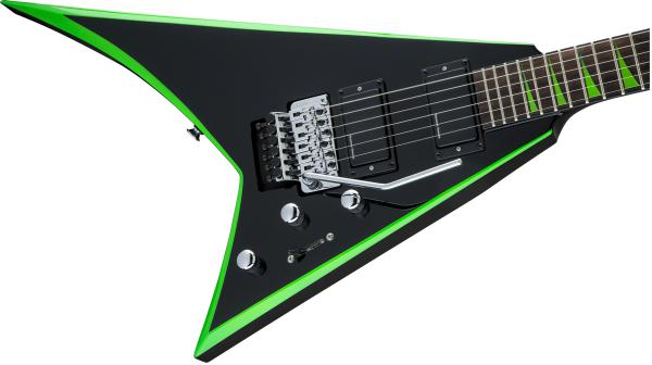 black and green guitar