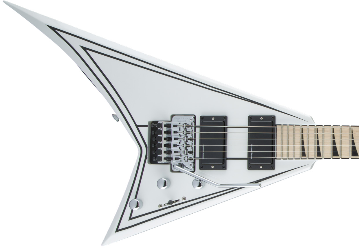 Jackson Rhoads Rrx24m 2h Seymour Duncan Fr Mn - White With Black Pinstripes - Metal electric guitar - Variation 2