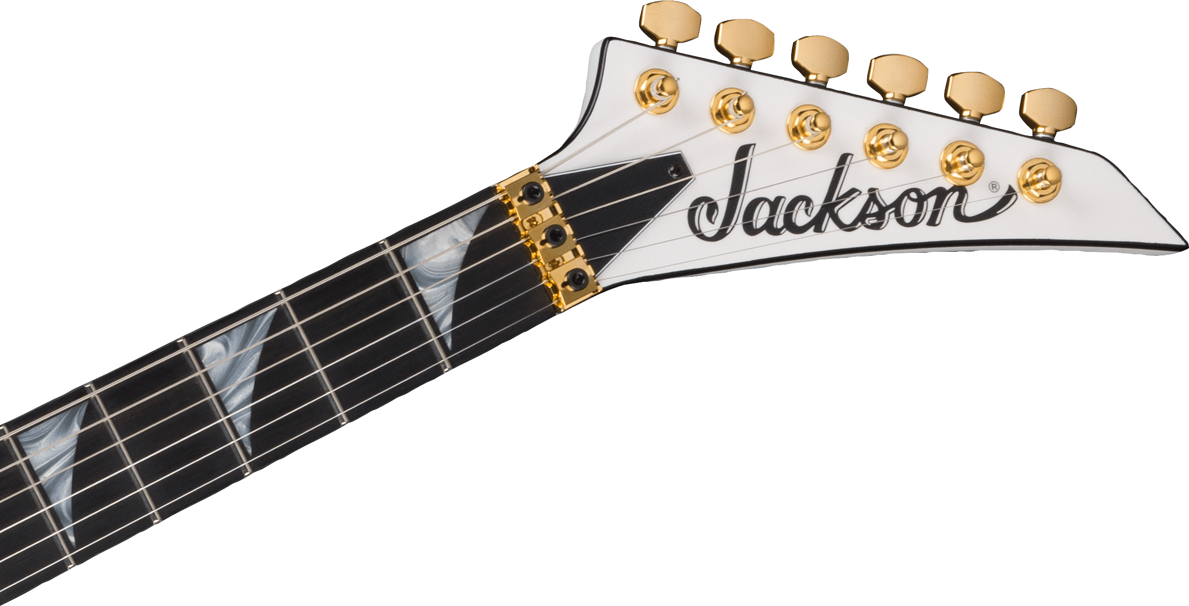 Jackson Rr24mg Mj Series Jap Fr Hh Eb - White With Black Pinstripes - Metal electric guitar - Variation 4
