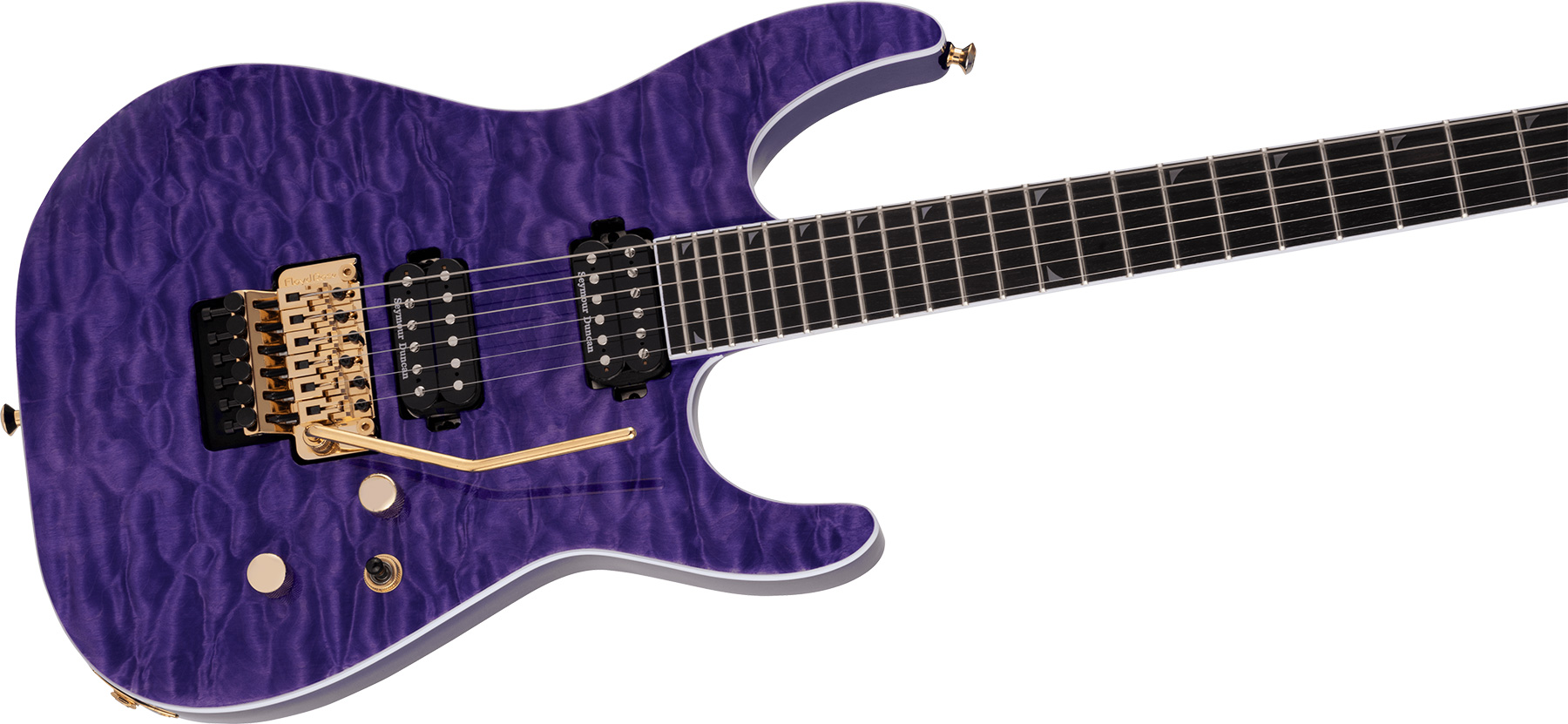 Jackson Soloist Sl2q Mah Pro 2h Seymour Duncan Fr Eb - Transparent Purple - Str shape electric guitar - Variation 2