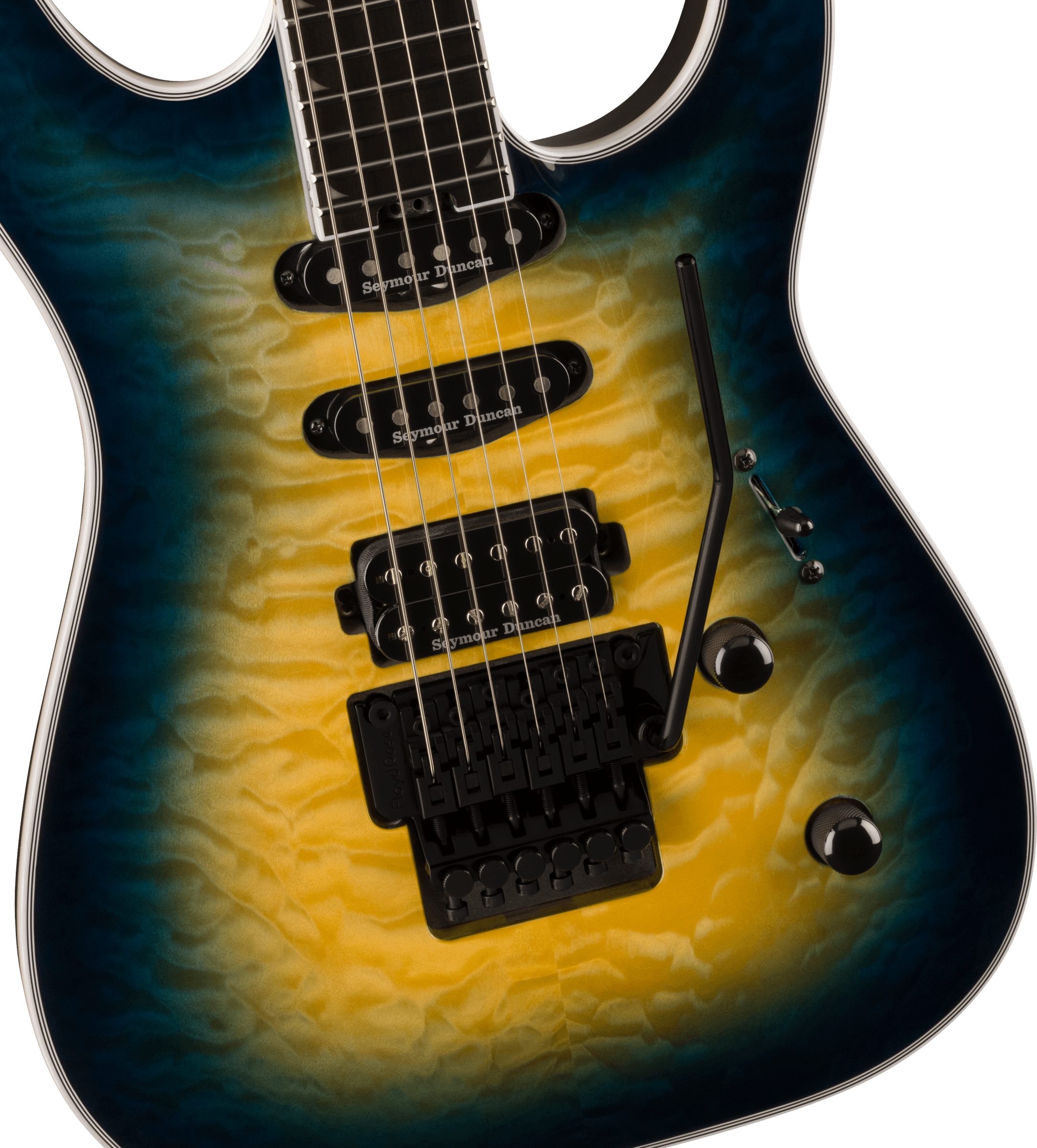 Jackson Soloist Sla3q Pro Plus Hss Seymour Duncan Fr Eb - Amber Blue Burst - Str shape electric guitar - Variation 2