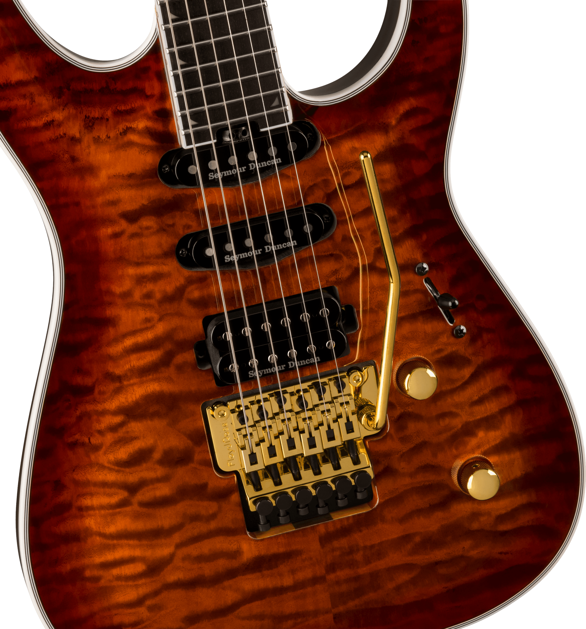 Jackson Soloist Sla3q Pro Plus Hss Seymour Duncan Fr Eb - Amber Tiger Eye - Str shape electric guitar - Variation 2