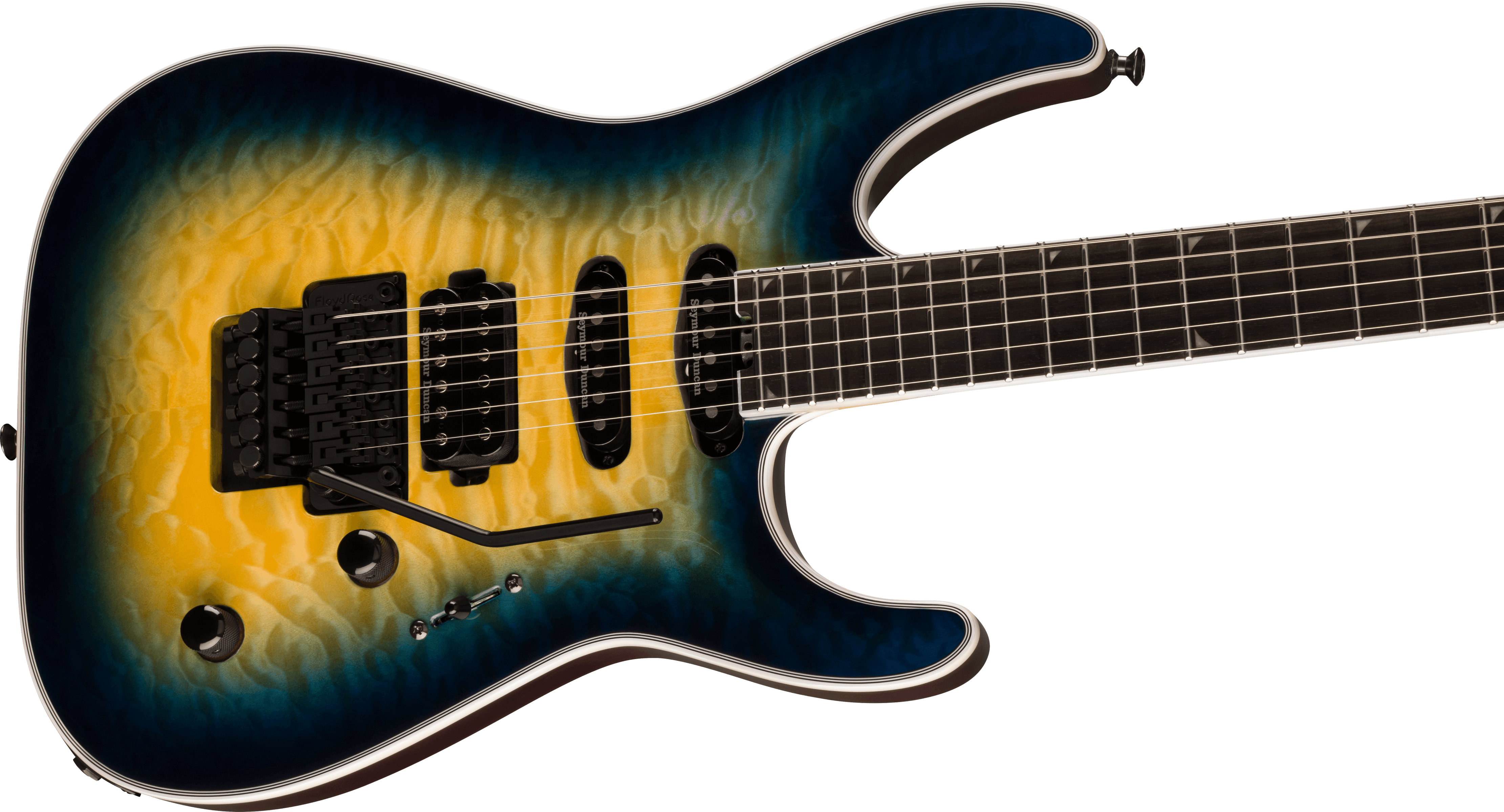 Jackson Soloist Sla3q Pro Plus Hss Seymour Duncan Fr Eb - Amber Blue Burst - Str shape electric guitar - Variation 3