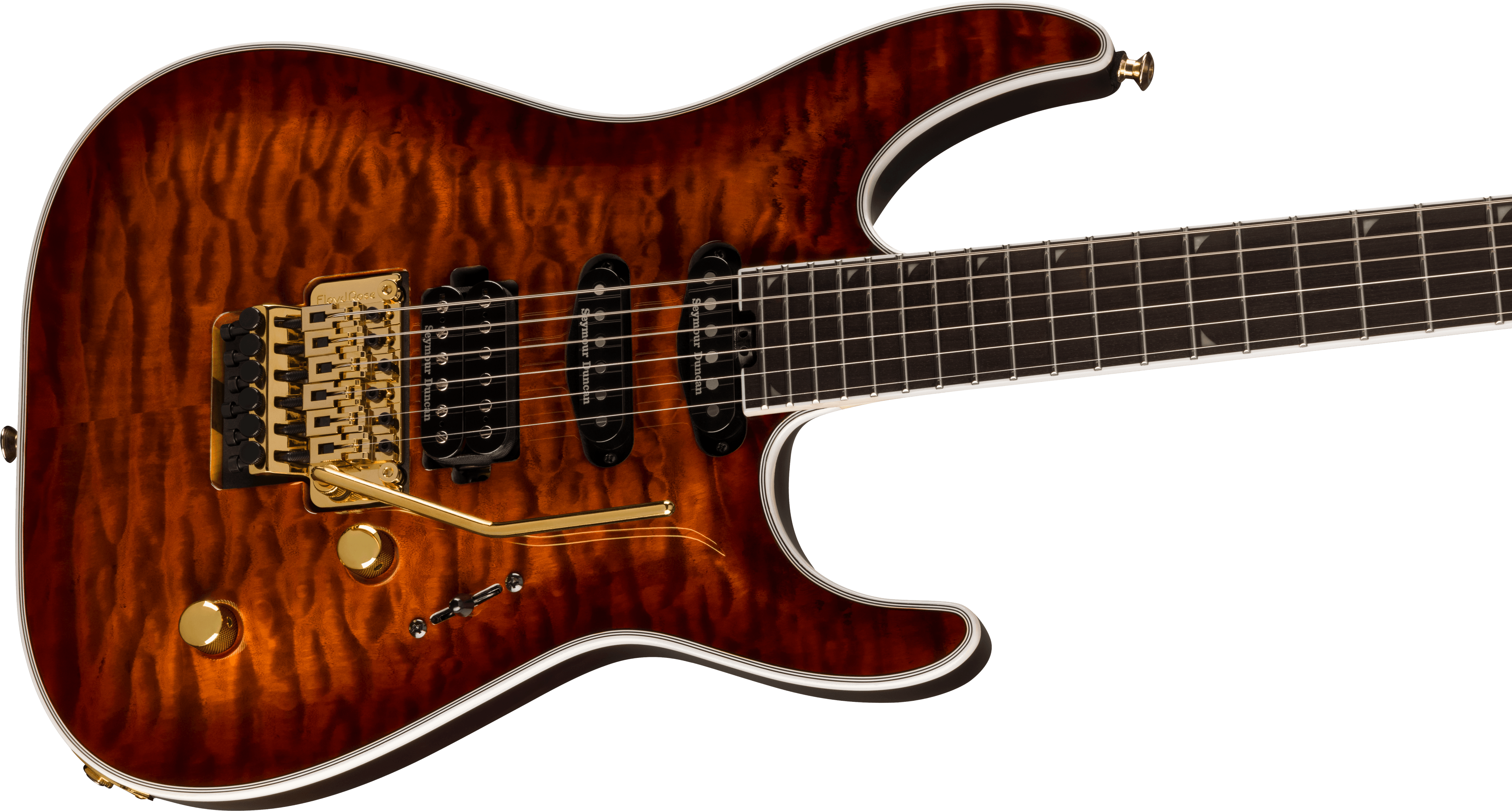 Jackson Soloist Sla3q Pro Plus Hss Seymour Duncan Fr Eb - Amber Tiger Eye - Str shape electric guitar - Variation 3