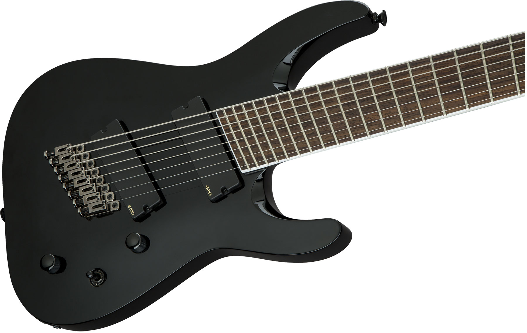 Jackson Soloist Arch Top Slat8 Ms X Mah 2h Ht Lau - Black - 8 and 9 string electric guitar - Variation 2