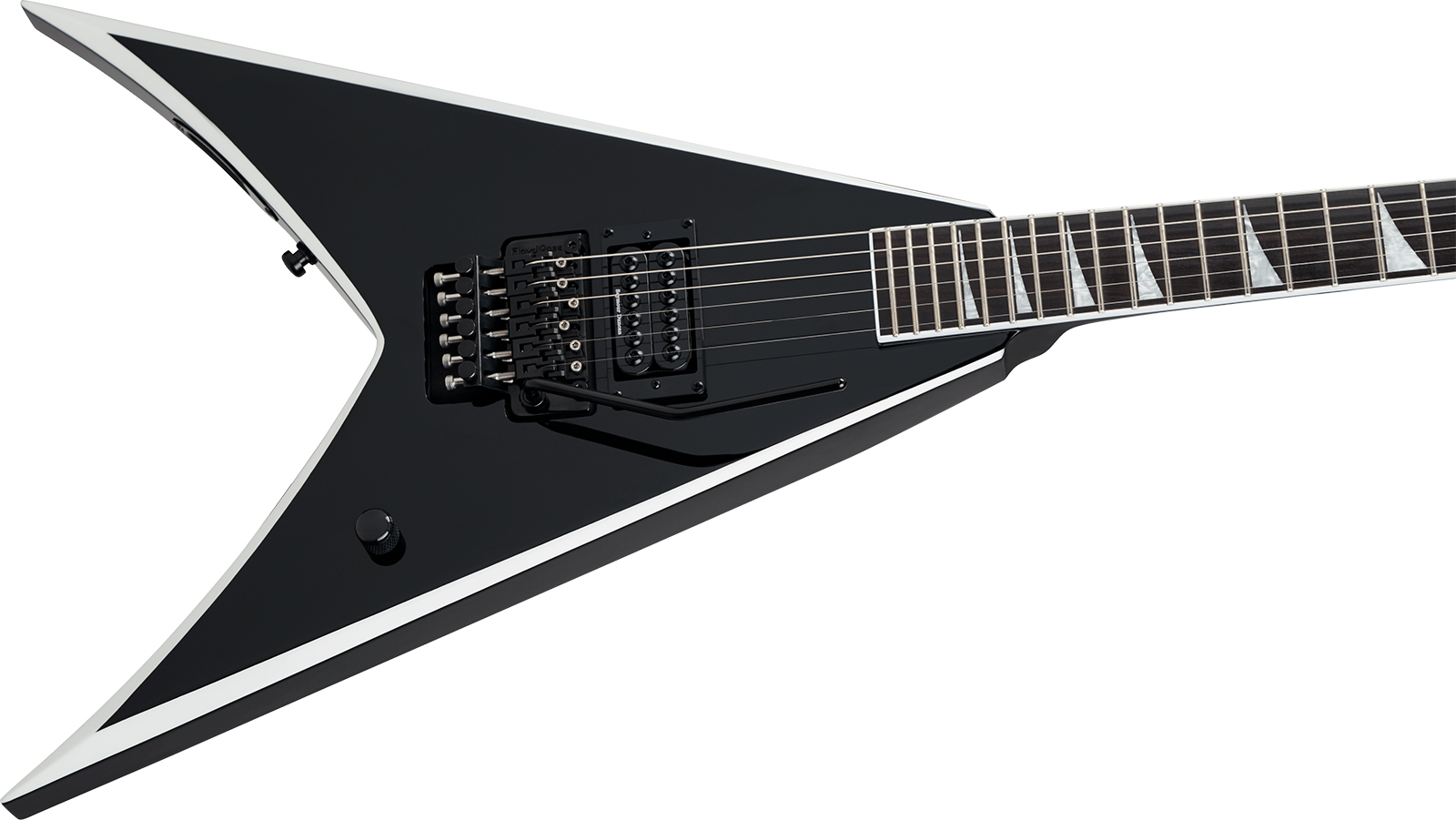 Jackson Wes Borland King V Kv Pro Signature Pro 1h Seymour Duncan Fr Eb - Black W/ White Bevels - Signature electric guitar - Variation 2