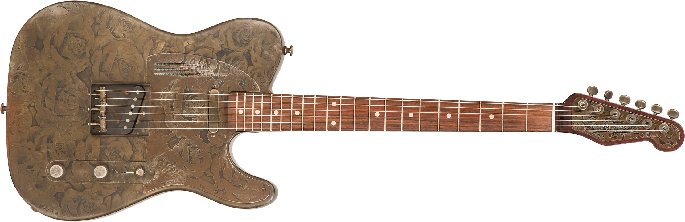 James Trussart Steelcaster Perf.back 2s Ht Rw #21000 - Rusty Roses - Semi-hollow electric guitar - Main picture