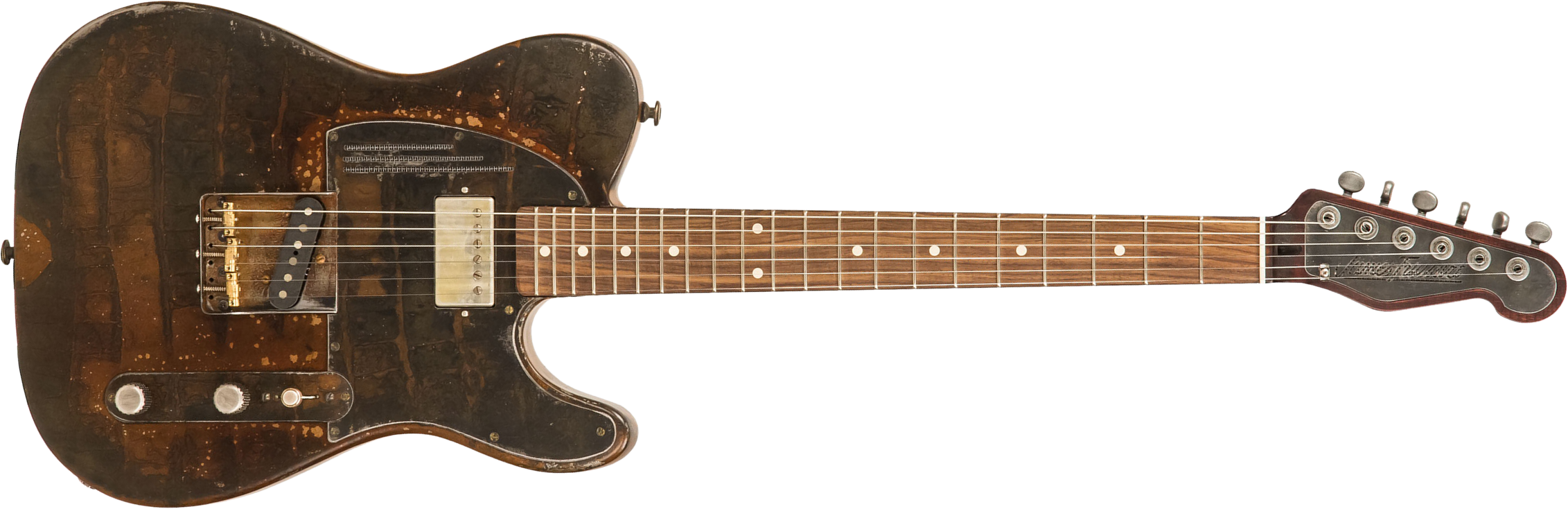 James Trussart Steelcaster Plain Back Sh Pf #20034 - Rust O Matic Gator - Semi-hollow electric guitar - Main picture