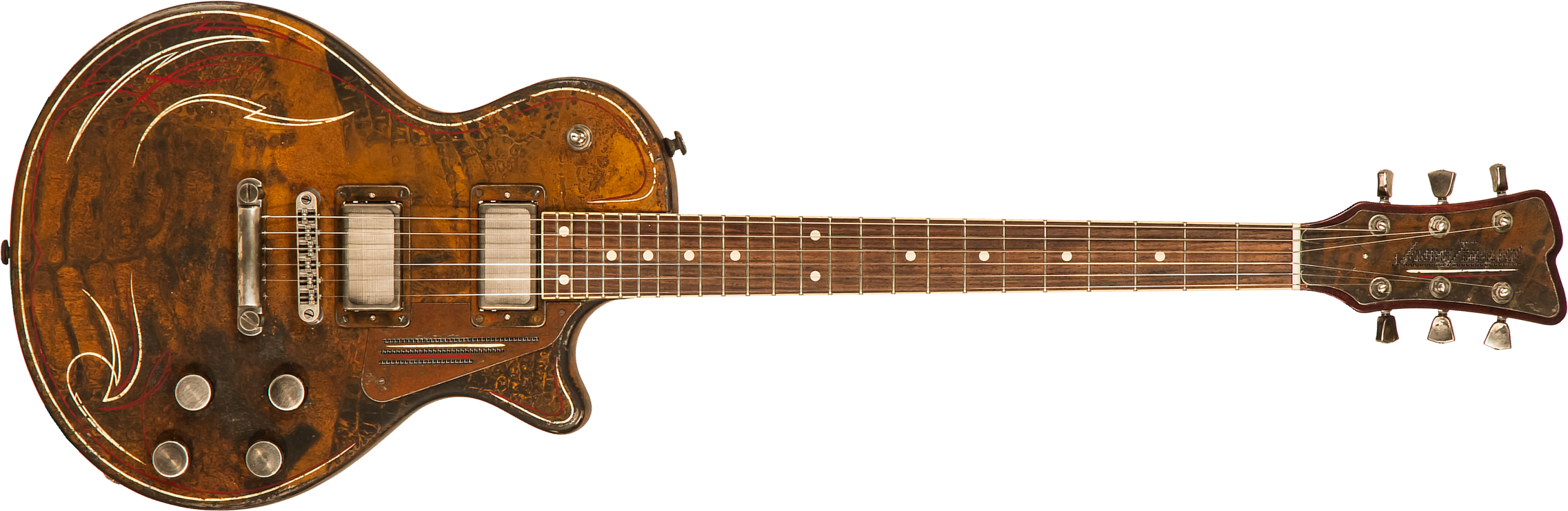 James Trussart Steeldeville Perf.back 2h Ht Rw #21171 - Rust O Matic Pinstriped - Single cut electric guitar - Main picture