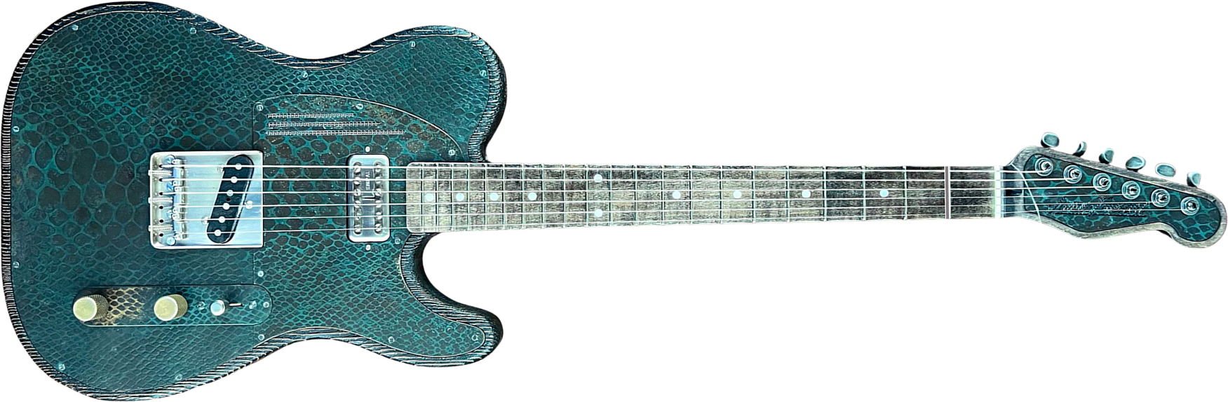 James Trussart Steeltopcaster Sh Ht Mn #12204 - Rusty Engraved Snake Skin - Tel shape electric guitar - Main picture