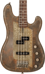 Solid body electric bass James trussart SteelCaster Bass #19045 - Rust o matic african engraved