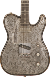 Tel shape electric guitar James trussart SteelTopCaster #21135 - Antique silver paisley