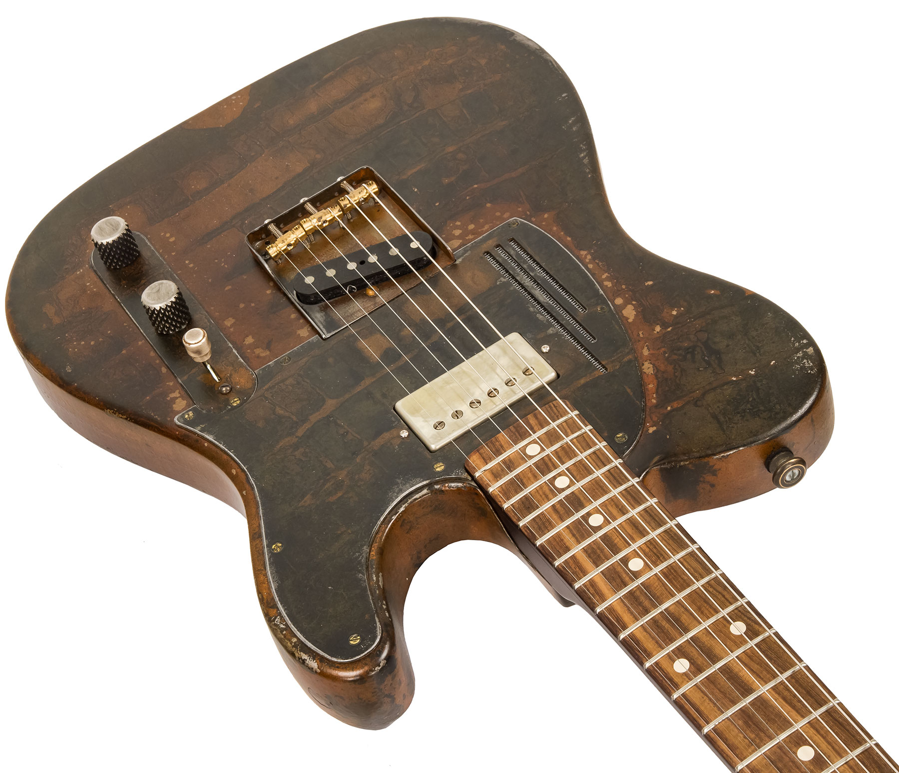 James Trussart Steelcaster Plain Back Sh Pf #20034 - Rust O Matic Gator - Semi-hollow electric guitar - Variation 2