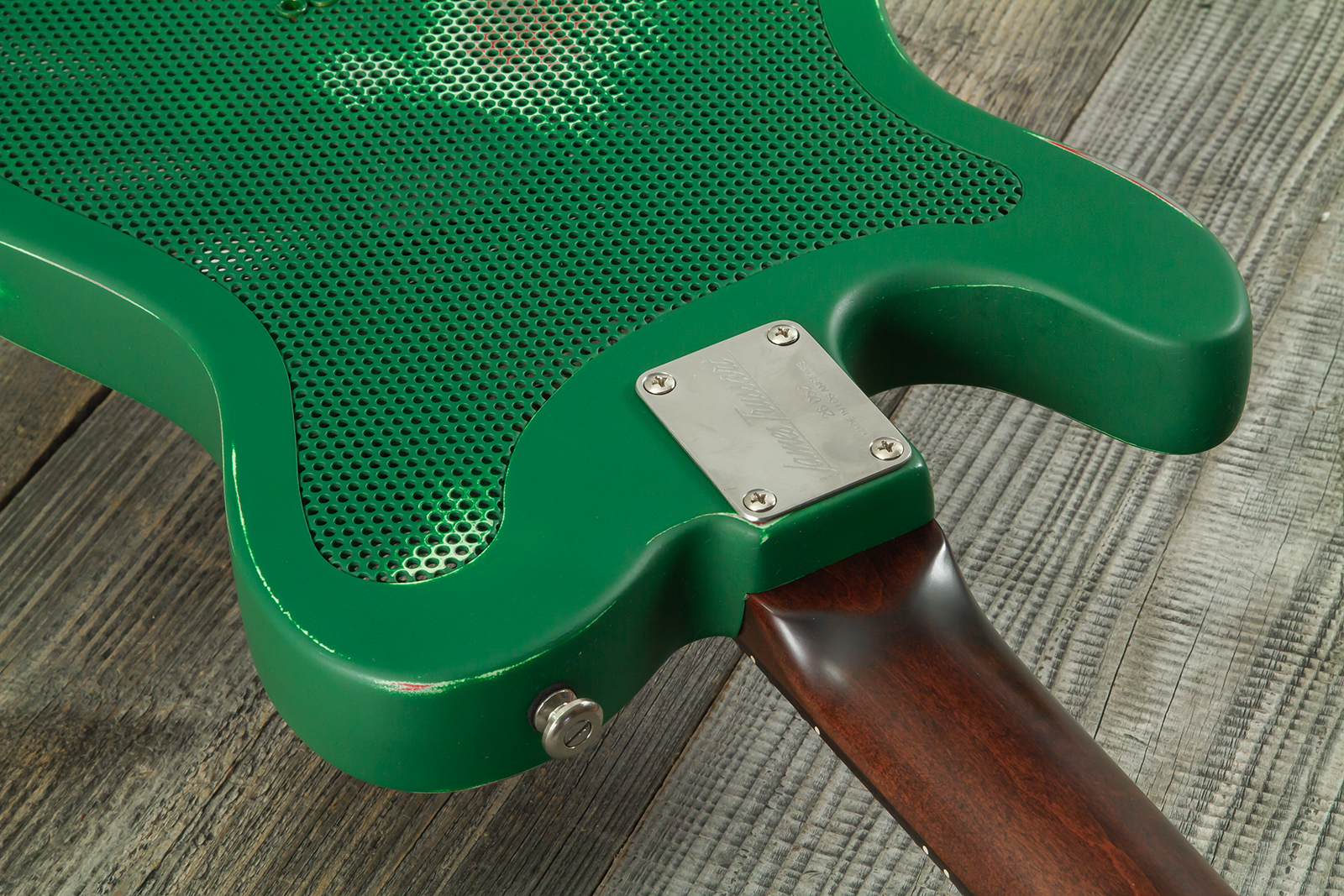 James Trussart Steelcaster Sh Ht Rw #26052 - Red Star Holey Gator Pickguard - Semi-hollow electric guitar - Variation 11