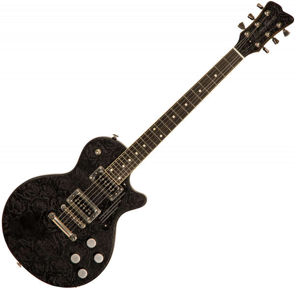 Solid body electric guitar James trussart SteelDeville #21008 - Black on roses