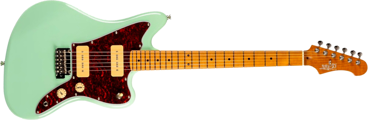 Jet Guitars Jj300 P90 Ow 2s Ht Mn - Sea Green - Retro rock electric guitar - Main picture