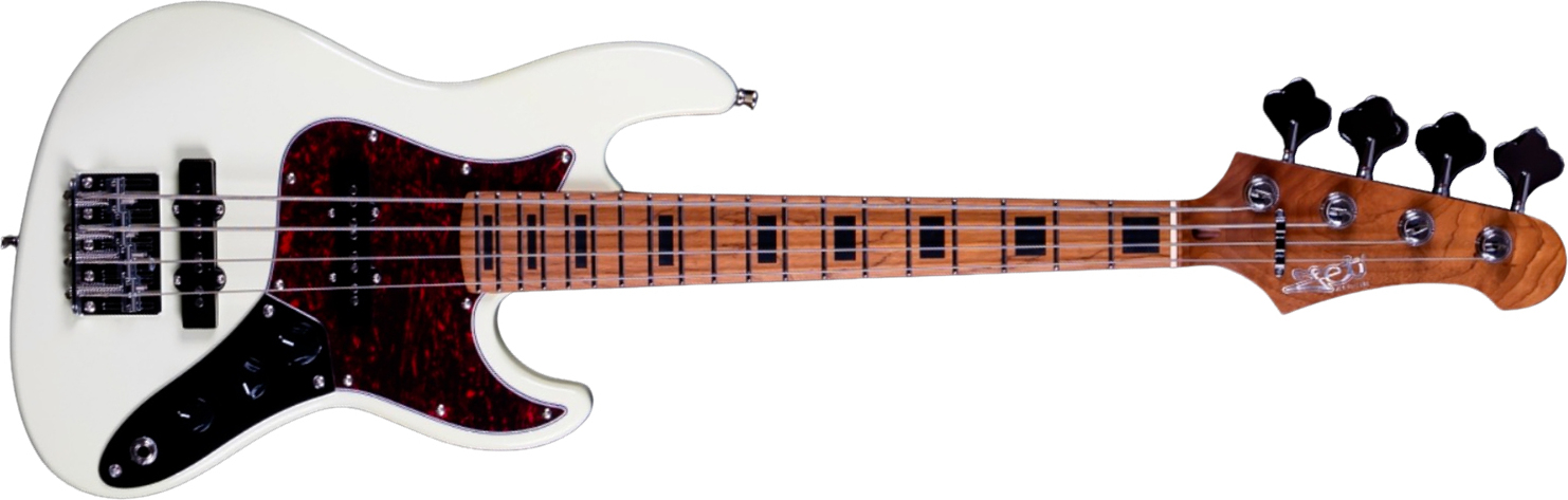 Jet Guitars Jjb300 Travel Ow Shsc Mn - Olympic White - Travel electric bass - Main picture