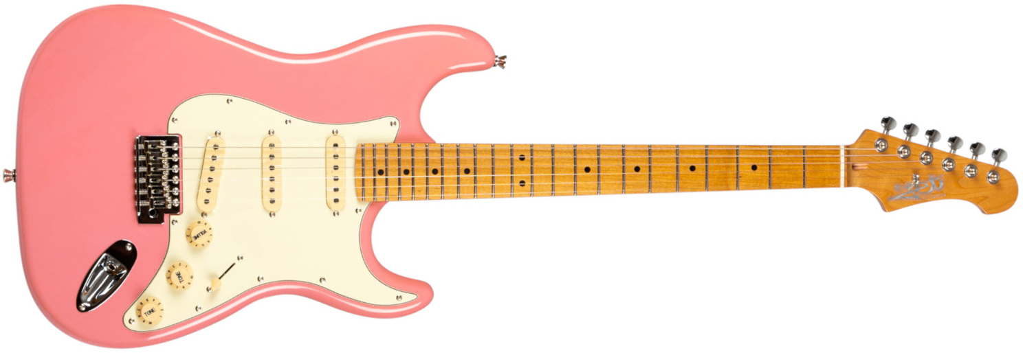 Jet Guitars Js300 Bgd 3s Trem Mn - Burgundy Pink - Str shape electric guitar - Main picture