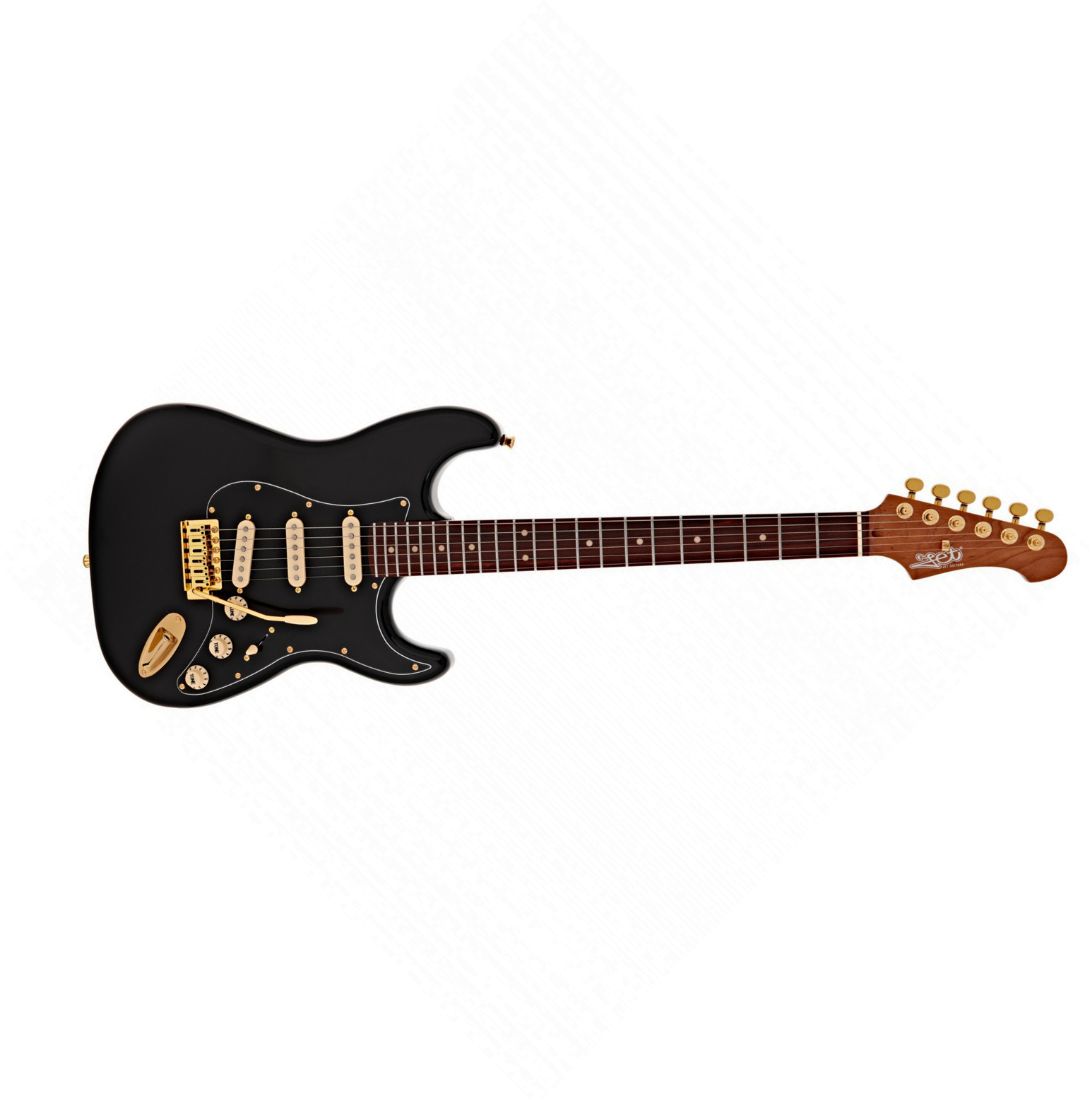 Jet Guitars Js380 Bk G 3s Trem Rw - Black - Str shape electric guitar - Main picture