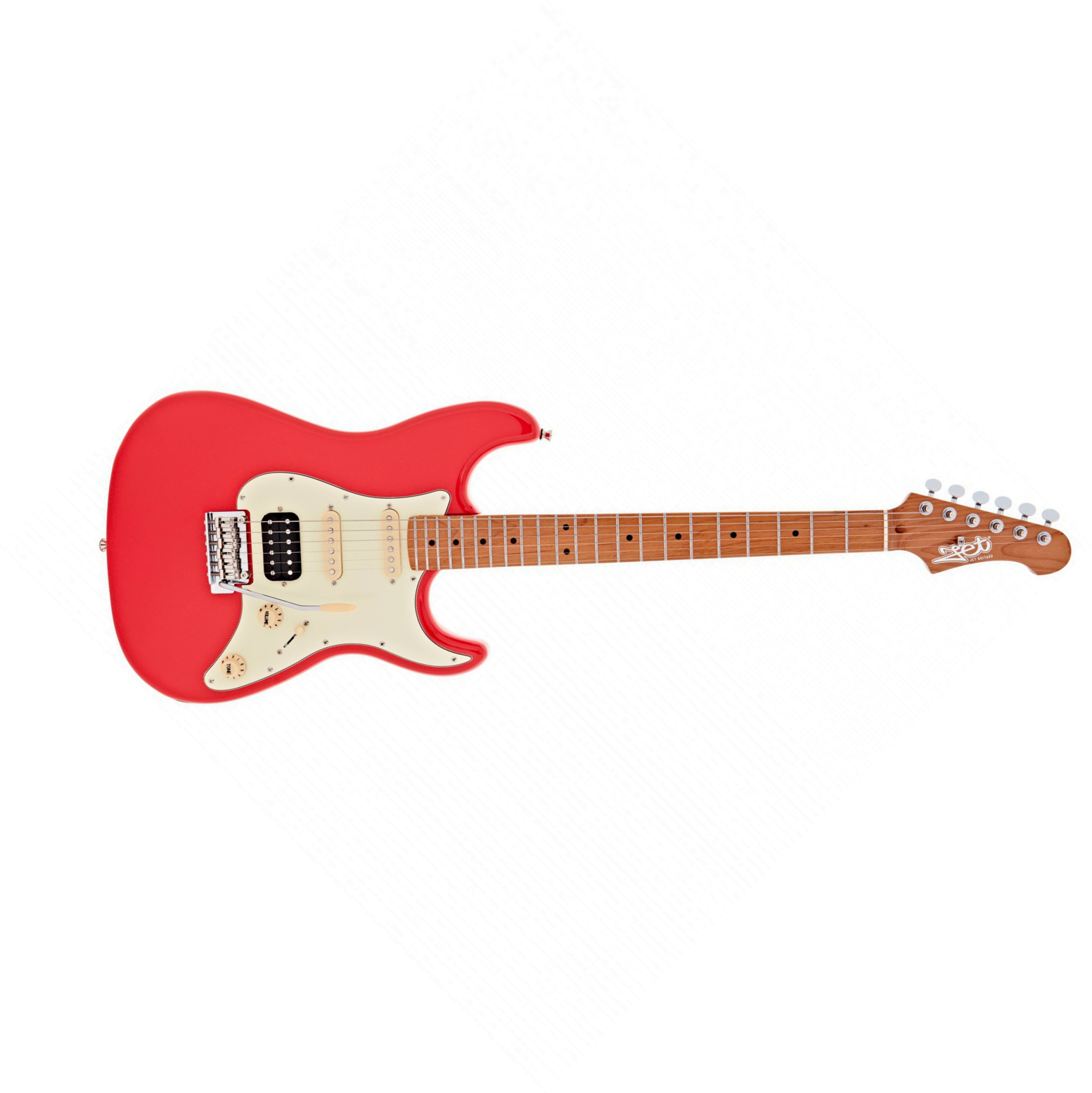 Jet Guitars Js400 Crd Hss Trem Mn - Coral Red - Str shape electric guitar - Main picture