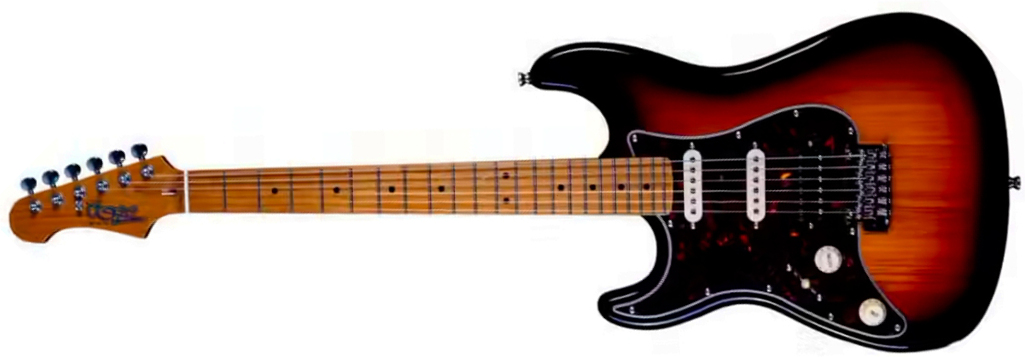 Jet Guitars Js400 Sb Lh Gaucher Hss Trem Mn - Sunburst - Str shape electric guitar - Main picture