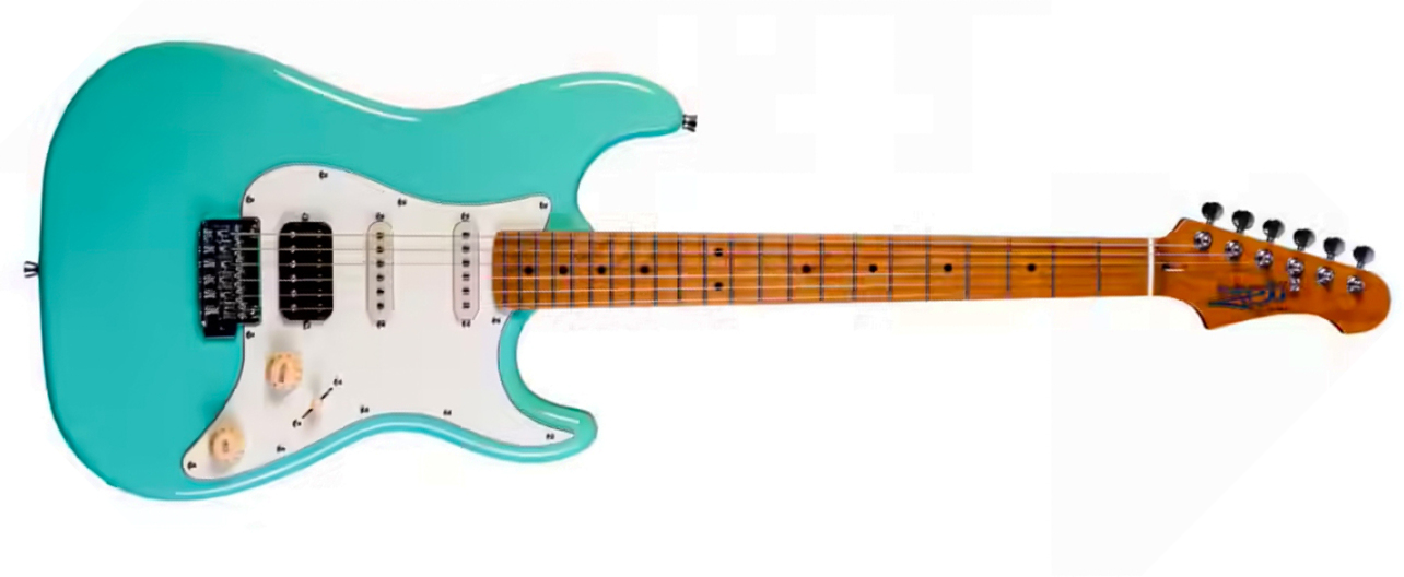 Jet Guitars Js400 Sg Hss Trem Mn - Sea Foam Green - Str shape electric guitar - Main picture
