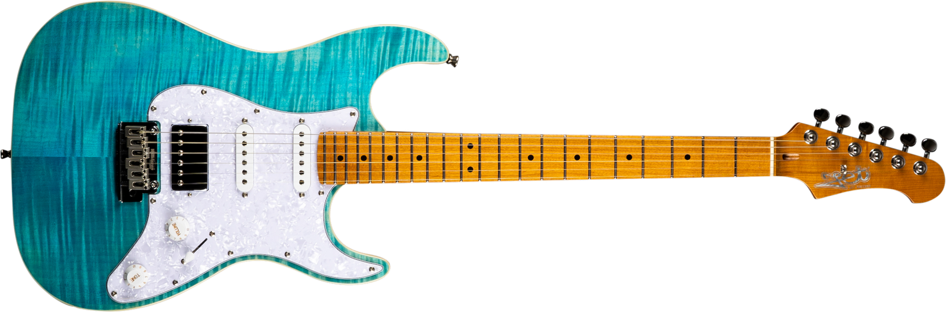 Jet Guitars Js450 Obl Hss Trem Mn - Ocean Blue - Str shape electric guitar - Main picture