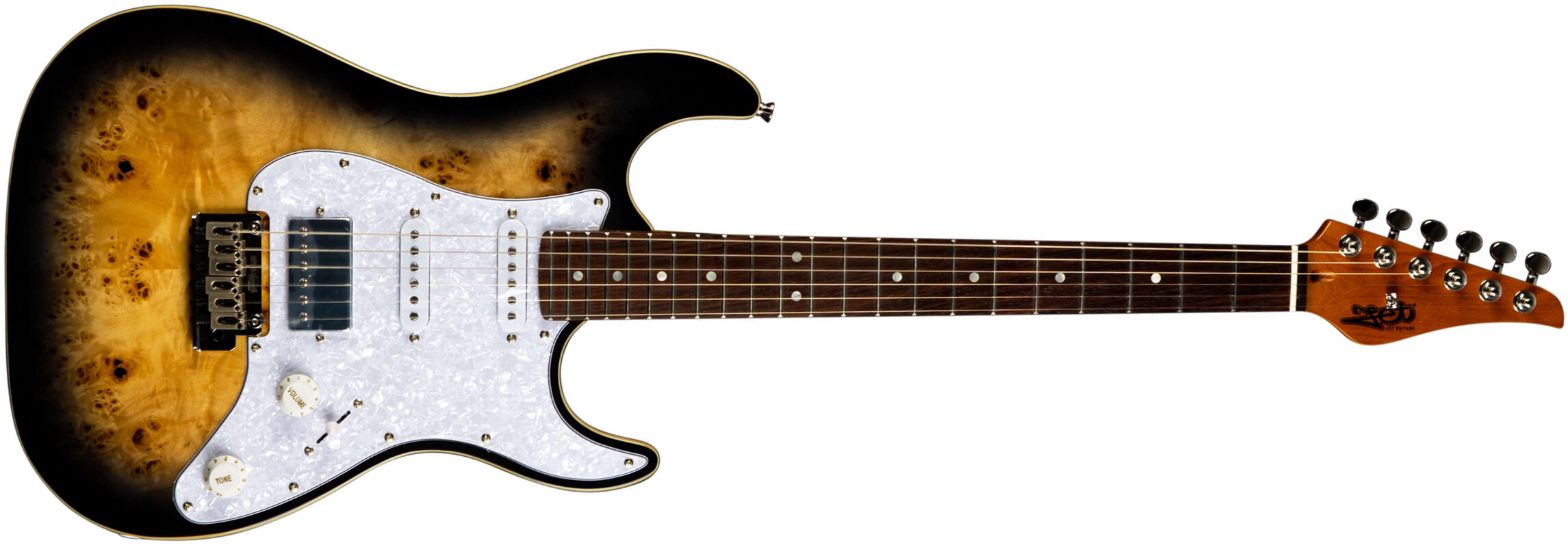 Jet Guitars Js450 Qtbr Hss Trem Rw - Transparent Brown - Str shape electric guitar - Main picture