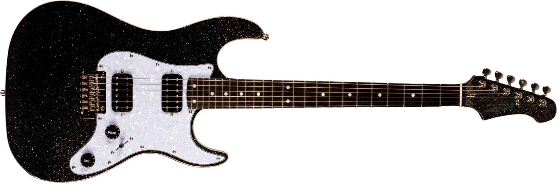 Jet Guitars Js500 Bls 2h Trem Eb - Black Sparkle - Str shape electric guitar - Main picture