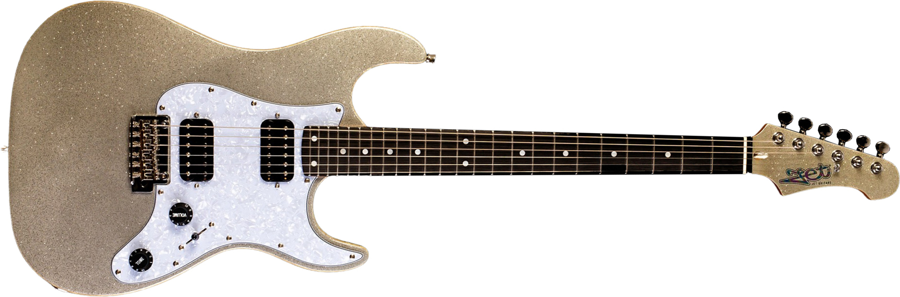 Jet Guitars Js500 Sls 2h Trem Eb - Silver Sparkle - Str shape electric guitar - Main picture