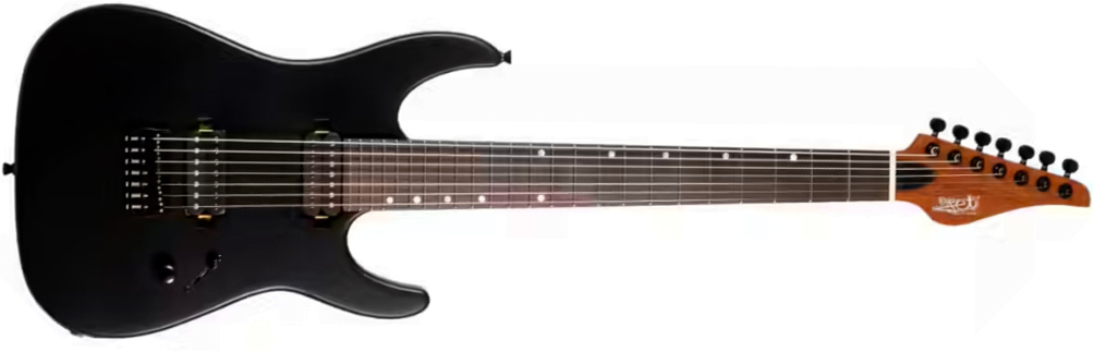 Jet Guitars Js507 Stygian 7c Baritone 2h Ht Rw - Satin Black - Baritone guitar - Main picture