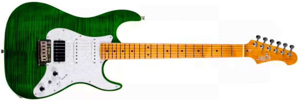 Jet Guitars Js600 Tgr Trem Hss Mn - Transparent Green - Str shape electric guitar - Main picture