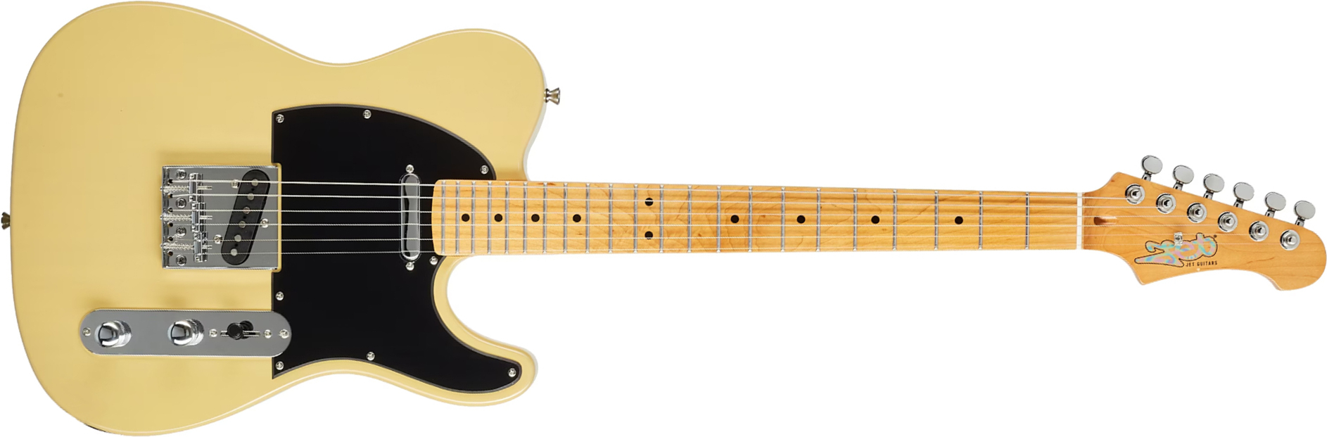 Jet Guitars Jt350 Bsc 2s Ht Mn - Butterscotch - Tel shape electric guitar - Main picture