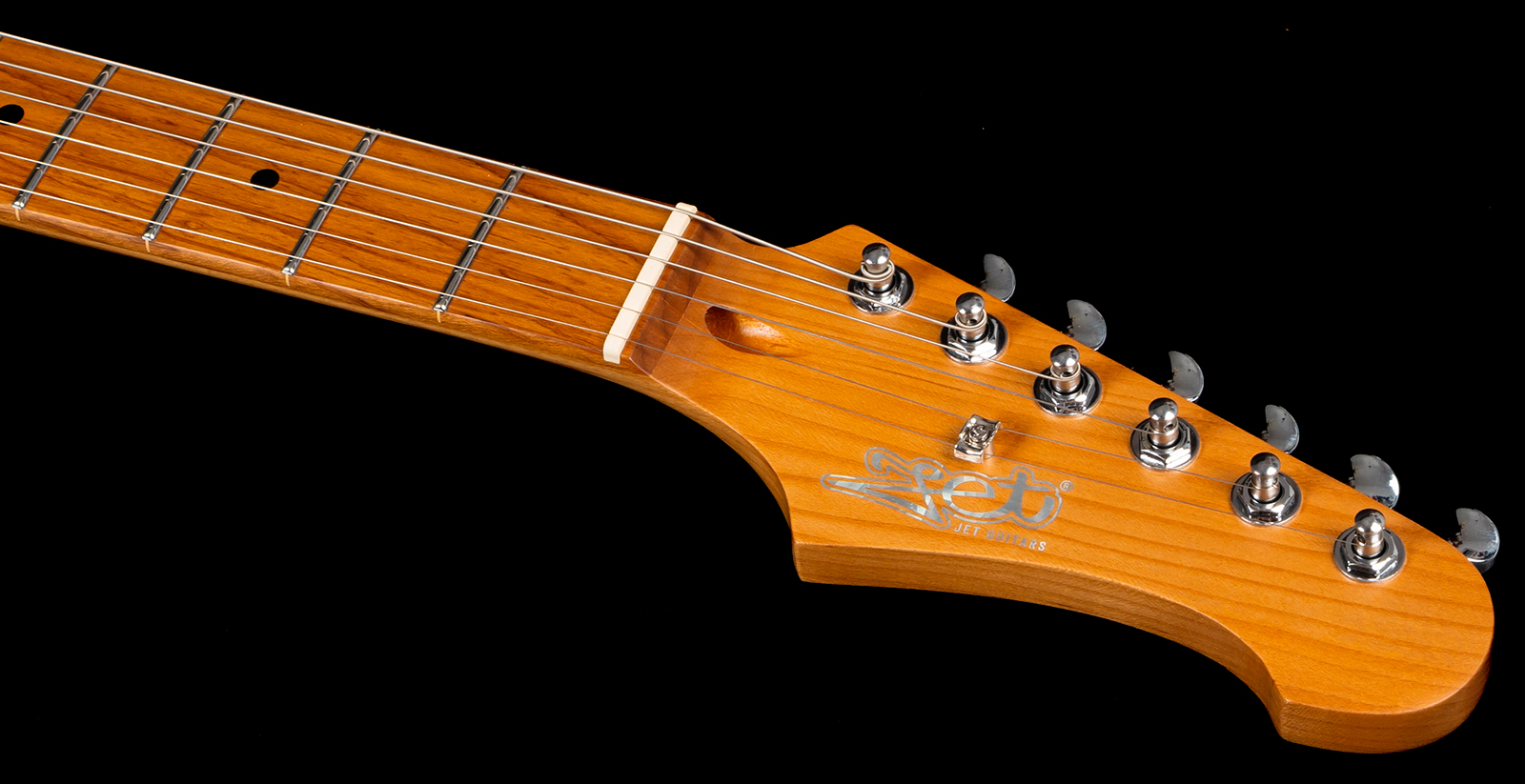 Jet Guitars Jj300 P90 Bk 2s Ht Mn - Black - Retro rock electric guitar - Variation 4