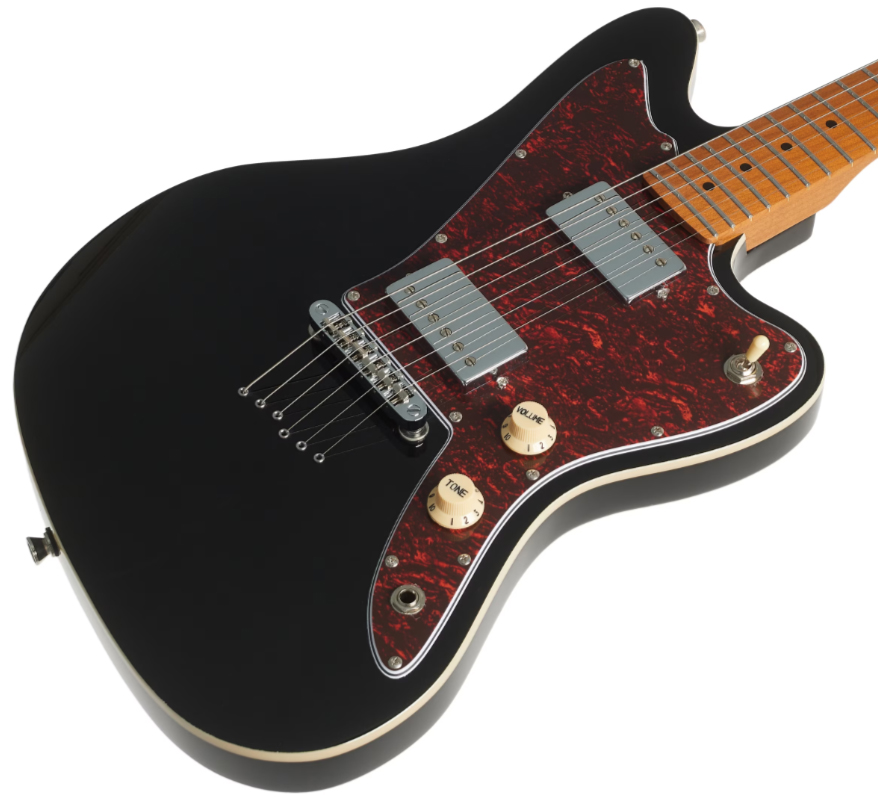 Jet Guitars Jj350 Bk 2h Ht Mn - Black - Retro rock electric guitar - Variation 2
