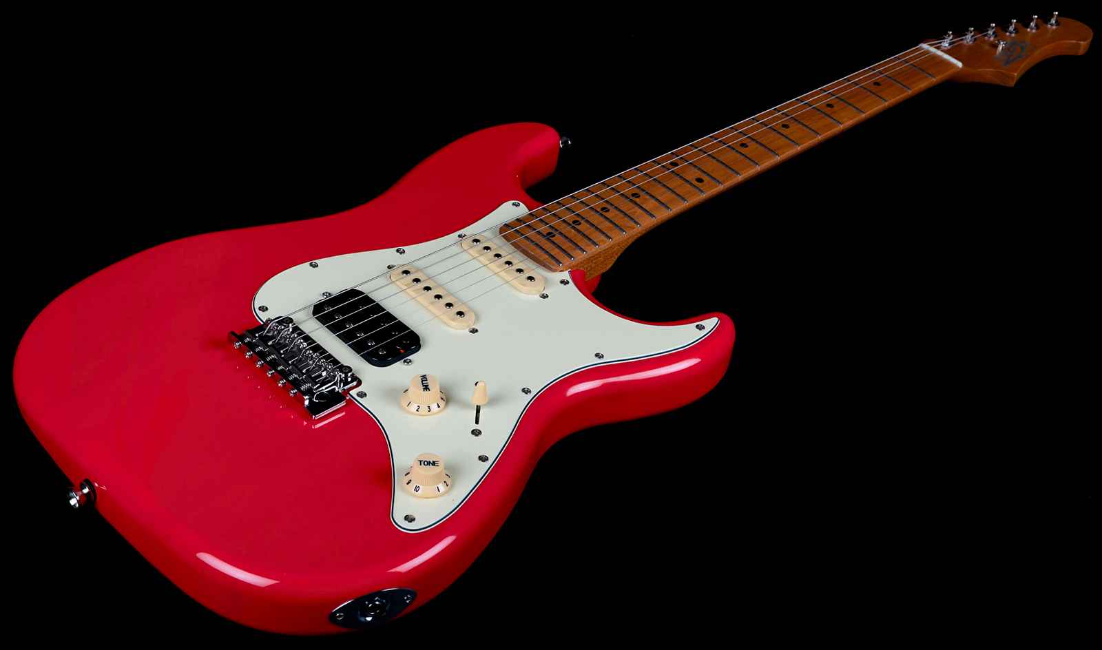 Jet Guitars Js400 Crd Hss Trem Mn - Coral Red - Str shape electric guitar - Variation 2