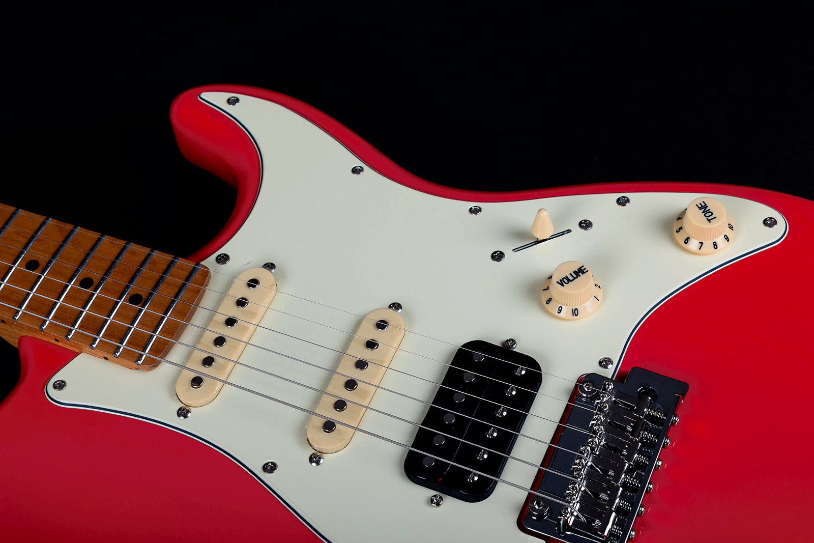 Jet Guitars Js400 Crd Hss Trem Mn - Coral Red - Str shape electric guitar - Variation 3