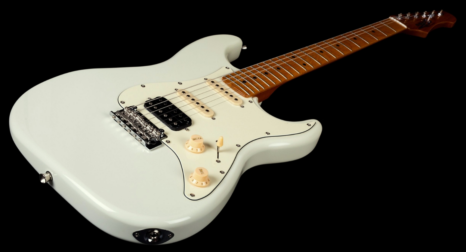 Jet Guitars Js400 Ow Lh Gaucher Hss Trem Mn - White - Str shape electric guitar - Variation 2
