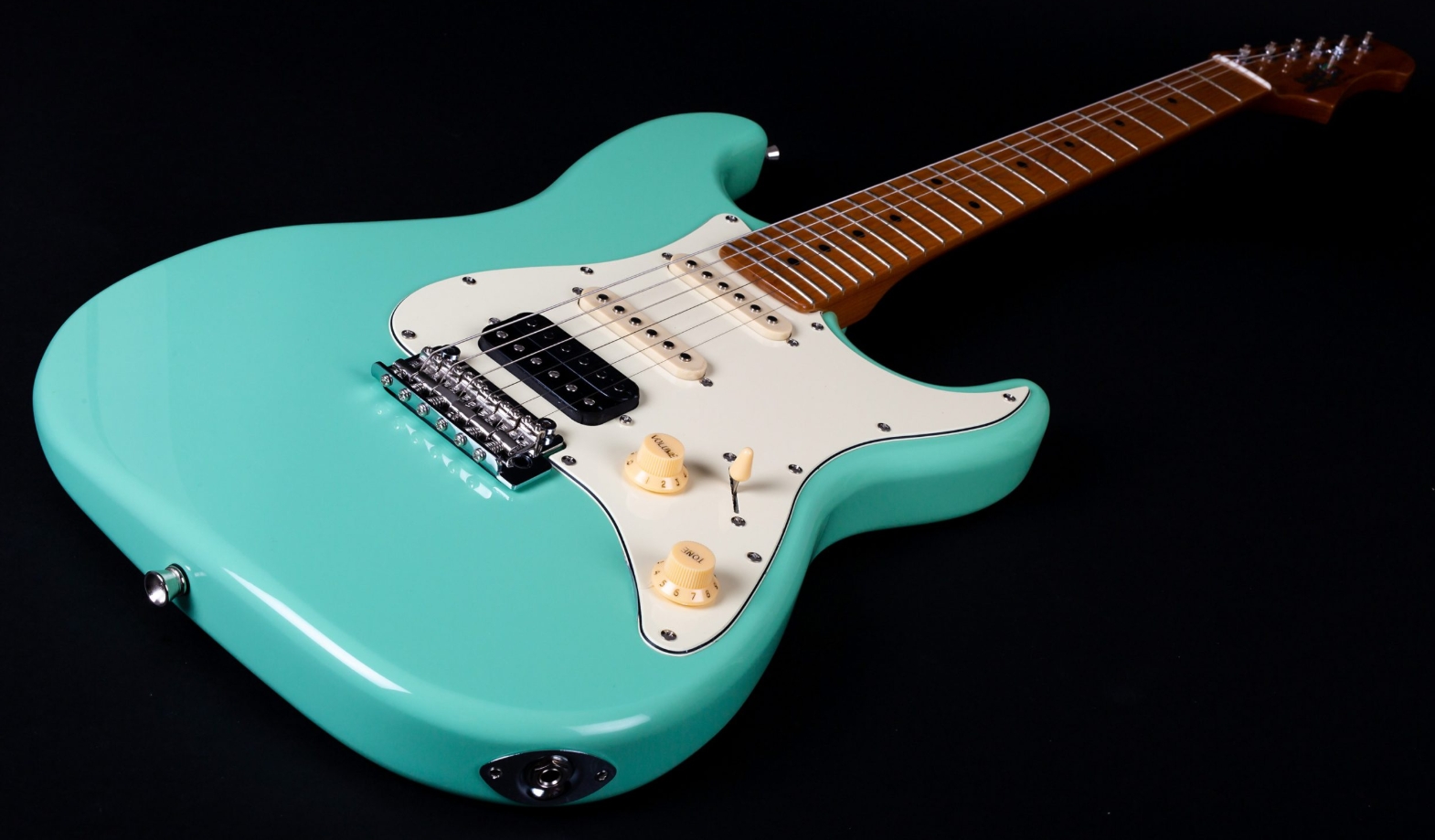 Jet Guitars Js400 Sg Hss Trem Mn - Sea Foam Green - Str shape electric guitar - Variation 2