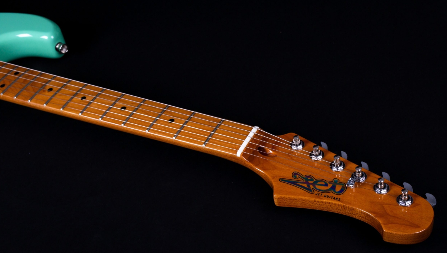 Jet Guitars Js400 Sg Lh Gaucher Hss Trem Mn - Sea Foam Green - Str shape electric guitar - Variation 4