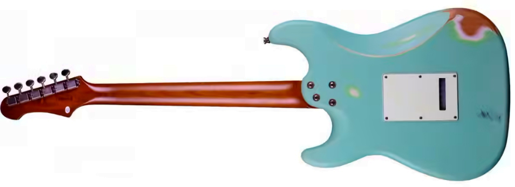 Jet Guitars Js400 Sg Rlc Hss Trem Mn - Sea Foam Green Relic - Str shape electric guitar - Variation 1