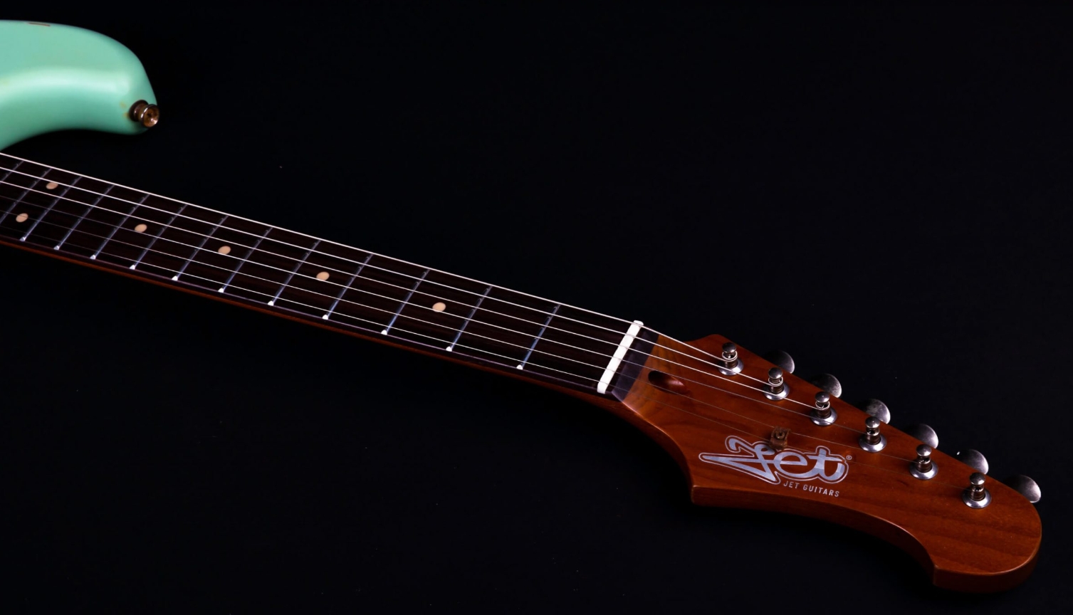 Jet Guitars Js400 Sg Rlc Hss Trem Mn - Sea Foam Green Relic - Str shape electric guitar - Variation 5