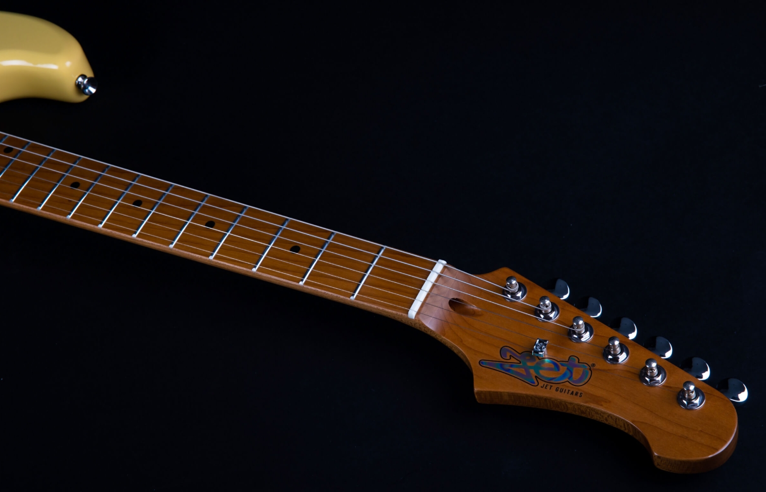 Jet Guitars Js400 Vyw Hss Trem Mn - Vintage Yellow - Str shape electric guitar - Variation 4