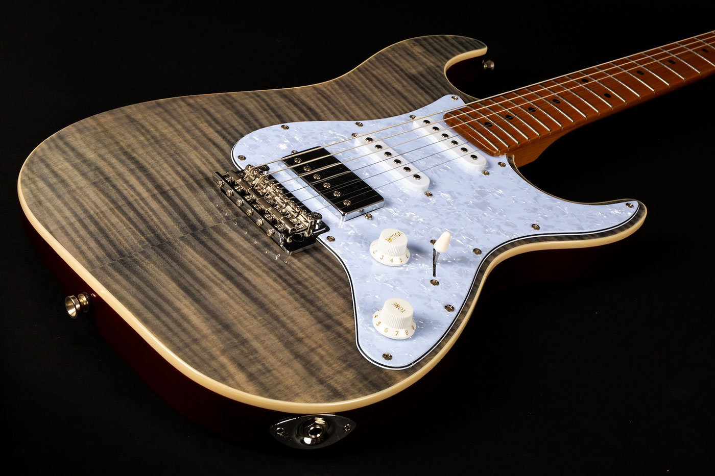 Jet Guitars Js450 Hss Trem Mn - Transparent Black - Str shape electric guitar - Variation 3