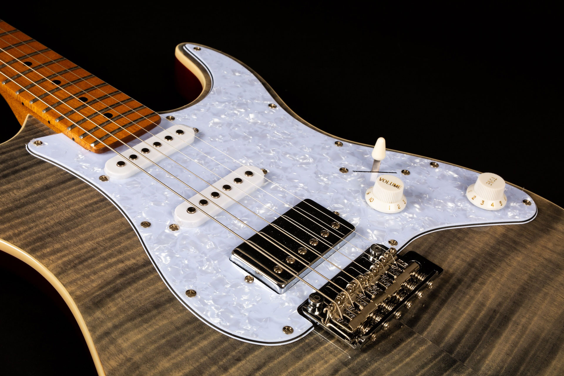Jet Guitars Js450 Hss Trem Mn - Transparent Black - Str shape electric guitar - Variation 4