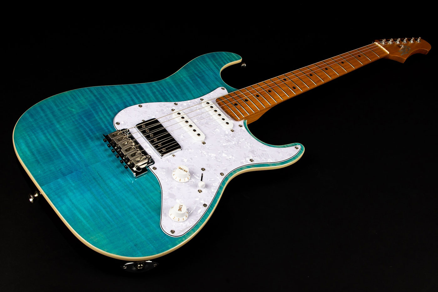 Jet Guitars Js450 Obl Hss Trem Mn - Ocean Blue - Str shape electric guitar - Variation 2