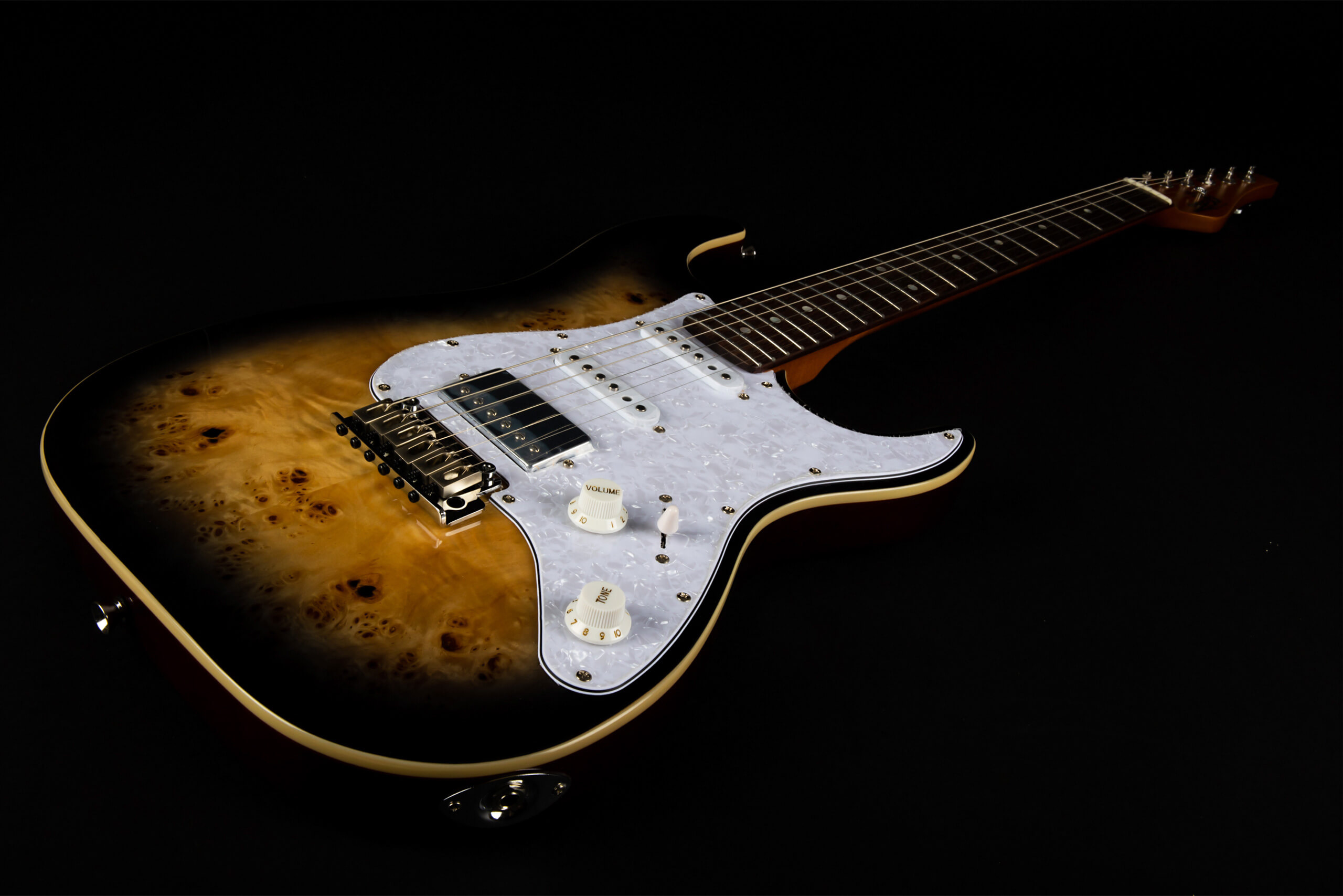Jet Guitars Js450 Qtbr Hss Trem Rw - Transparent Brown - Str shape electric guitar - Variation 2